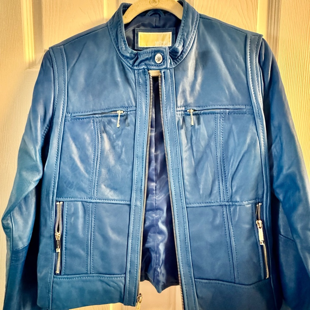 Blue Leather Jacket